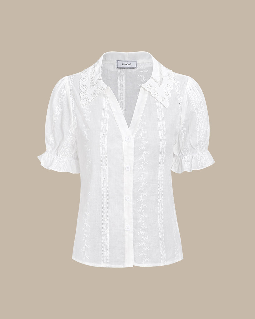 Women Woven Cotton Blouses Tops - RIHOAS