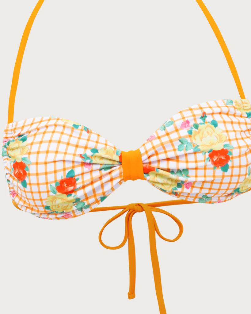 Yellow Floral Tie-Back Bikini Set