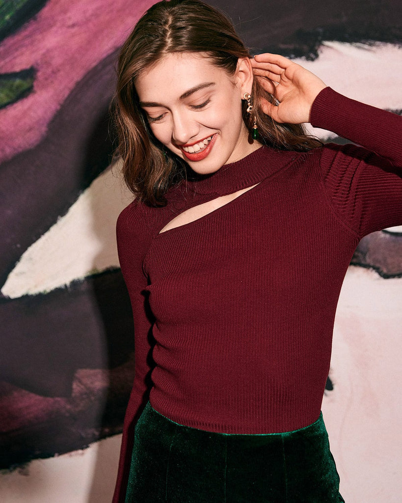 The Slim-Fitting Cutout Knit Top - RIHOAS