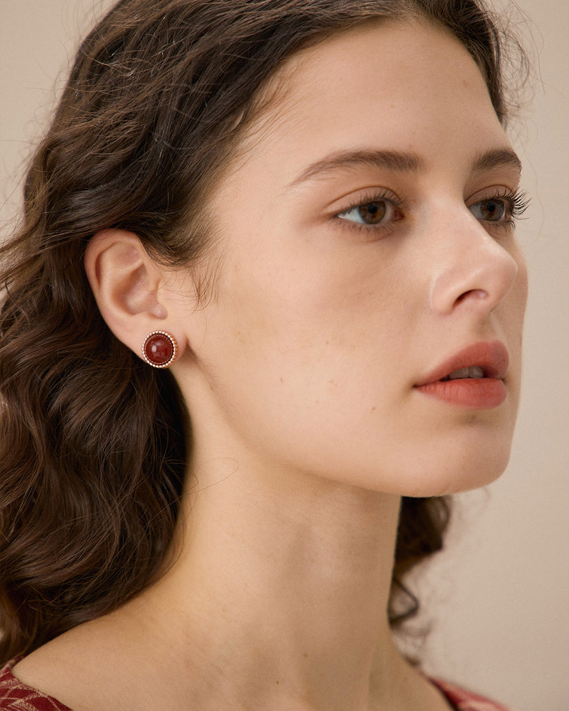 Red Gold-Plated Earrings