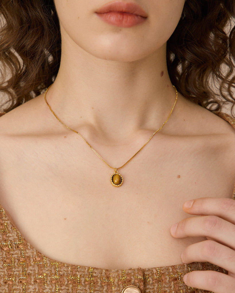 Gold-Plated Necklace Coffee Necklaces - RIHOAS