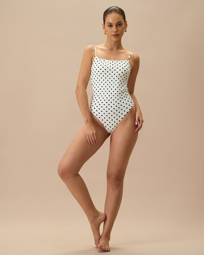 The Polka Dot Backless One-Piece Swimsuit One-Pieces - RIHOAS