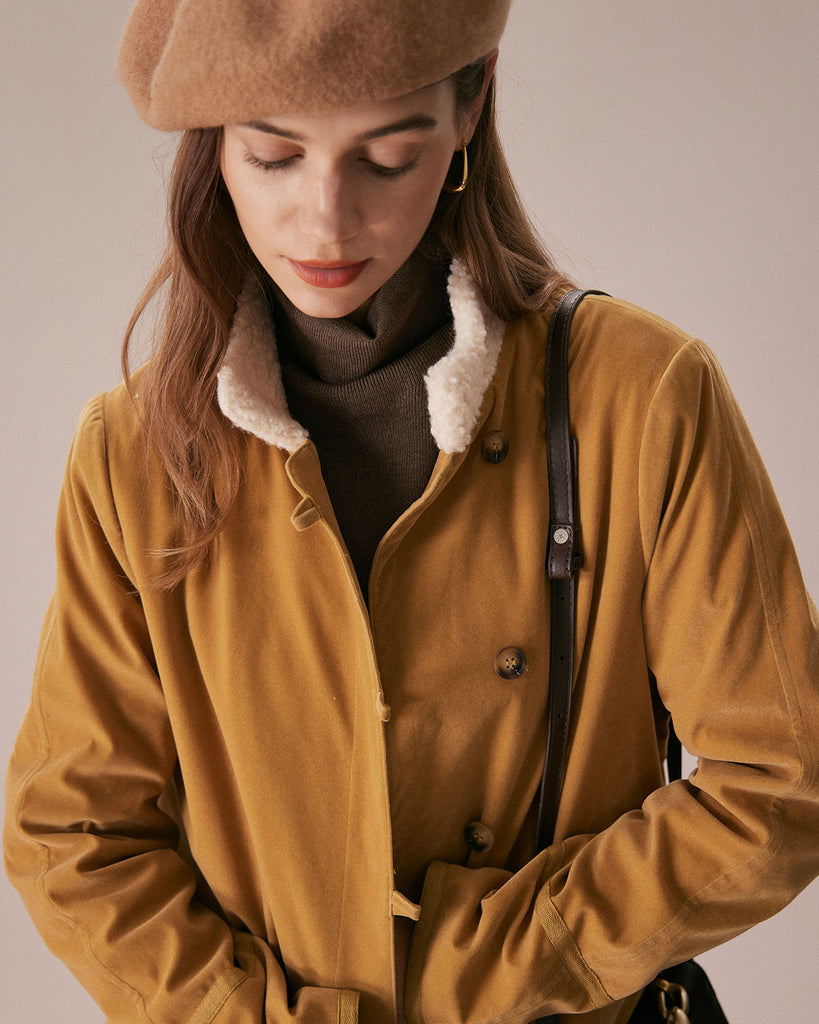 The Yellow Stand Collar Teddy Jacket Outerwear - RIHOAS