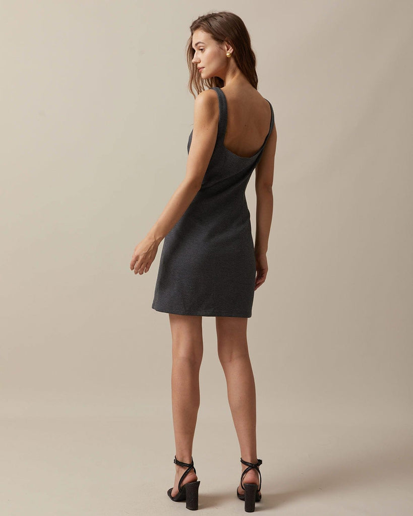 The Square Neck Sleeveless Mini Dress Dresses - RIHOAS