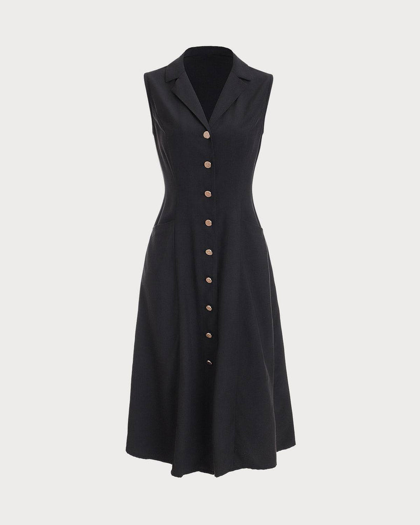 The Lapel Single-breasted Midi Dress - RIHOAS