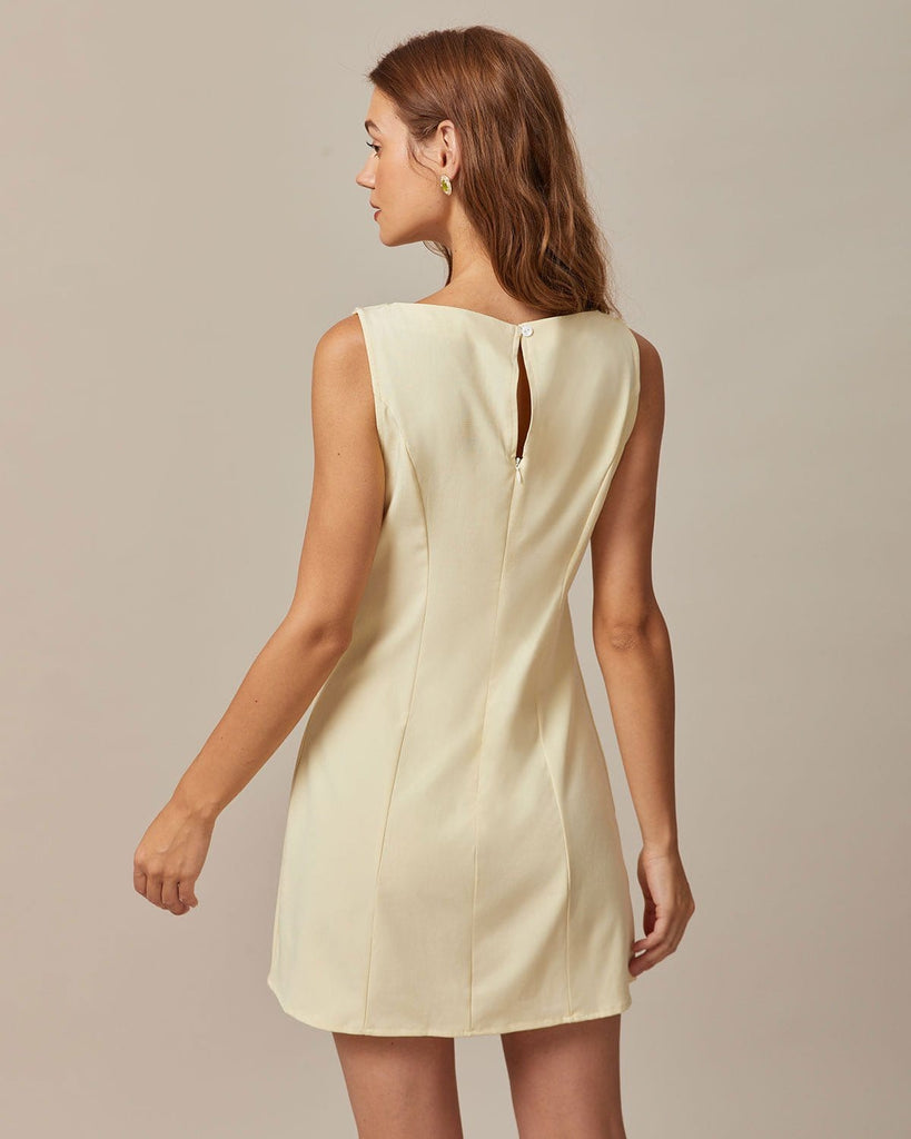 The Boat Neck Pocket Mini Dress Dresses - RIHOAS