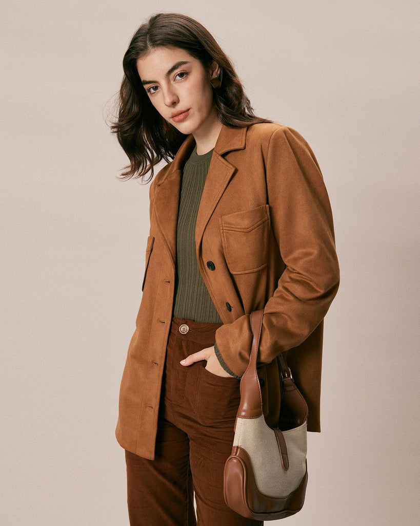 The Suede Lapel Pockets Jacket Outerwear - RIHOAS